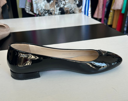 PRADA Black Patent Flats - Size 39