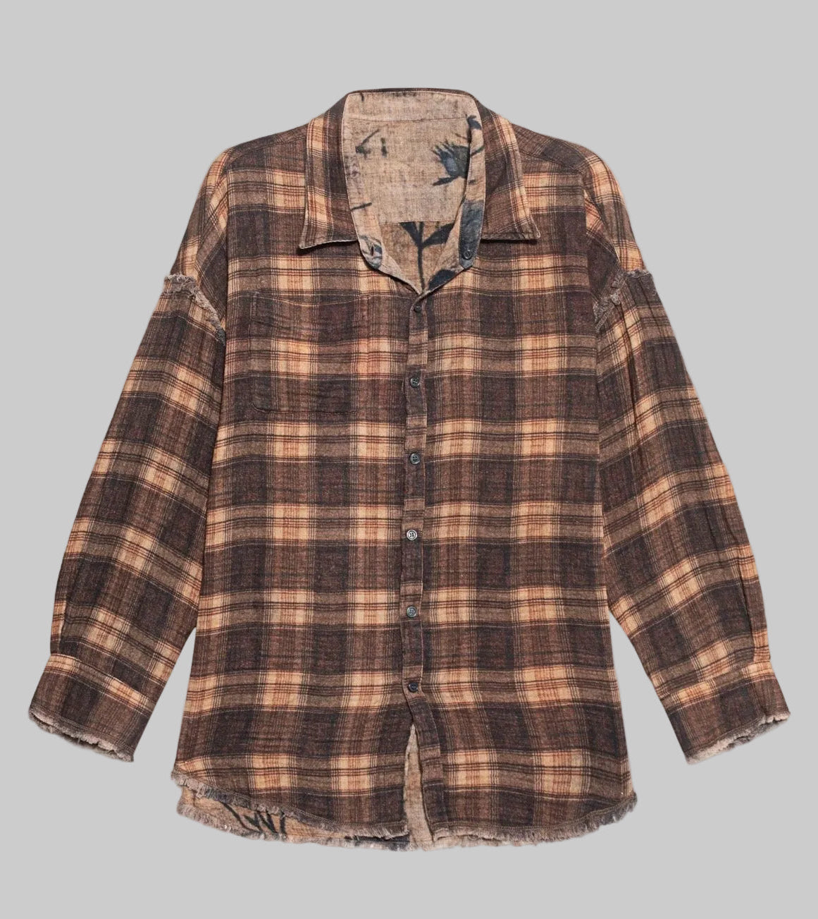 R13 Reversible Plaid/Floral Button Up - Size xs