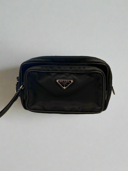 PRADA Nylon Leather Trim Belt Bag