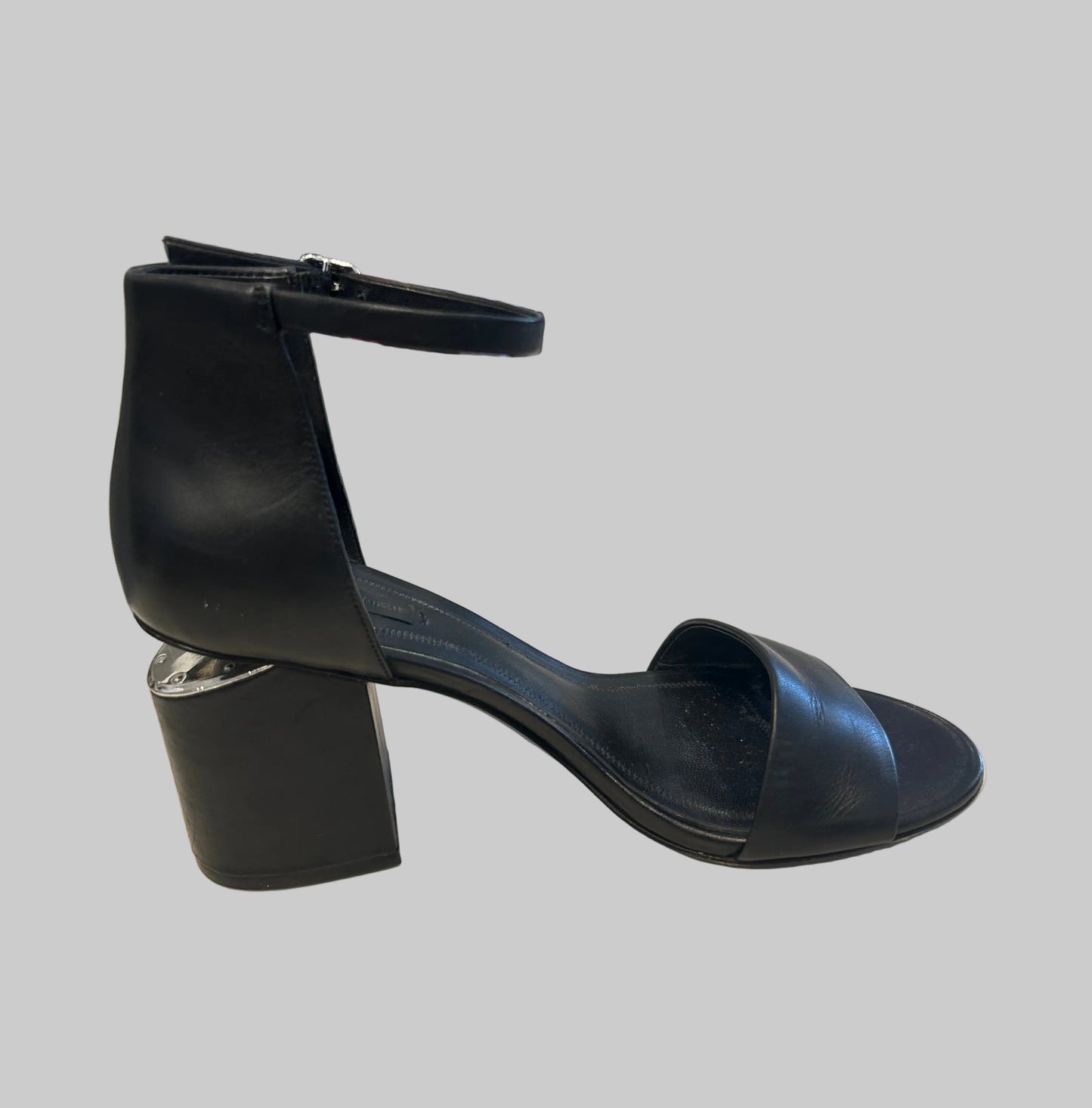 ALEXANDER WANG Black Leather Cutout Sandals