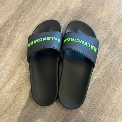 BALENCIAGA Black Pool Slides - Size 9