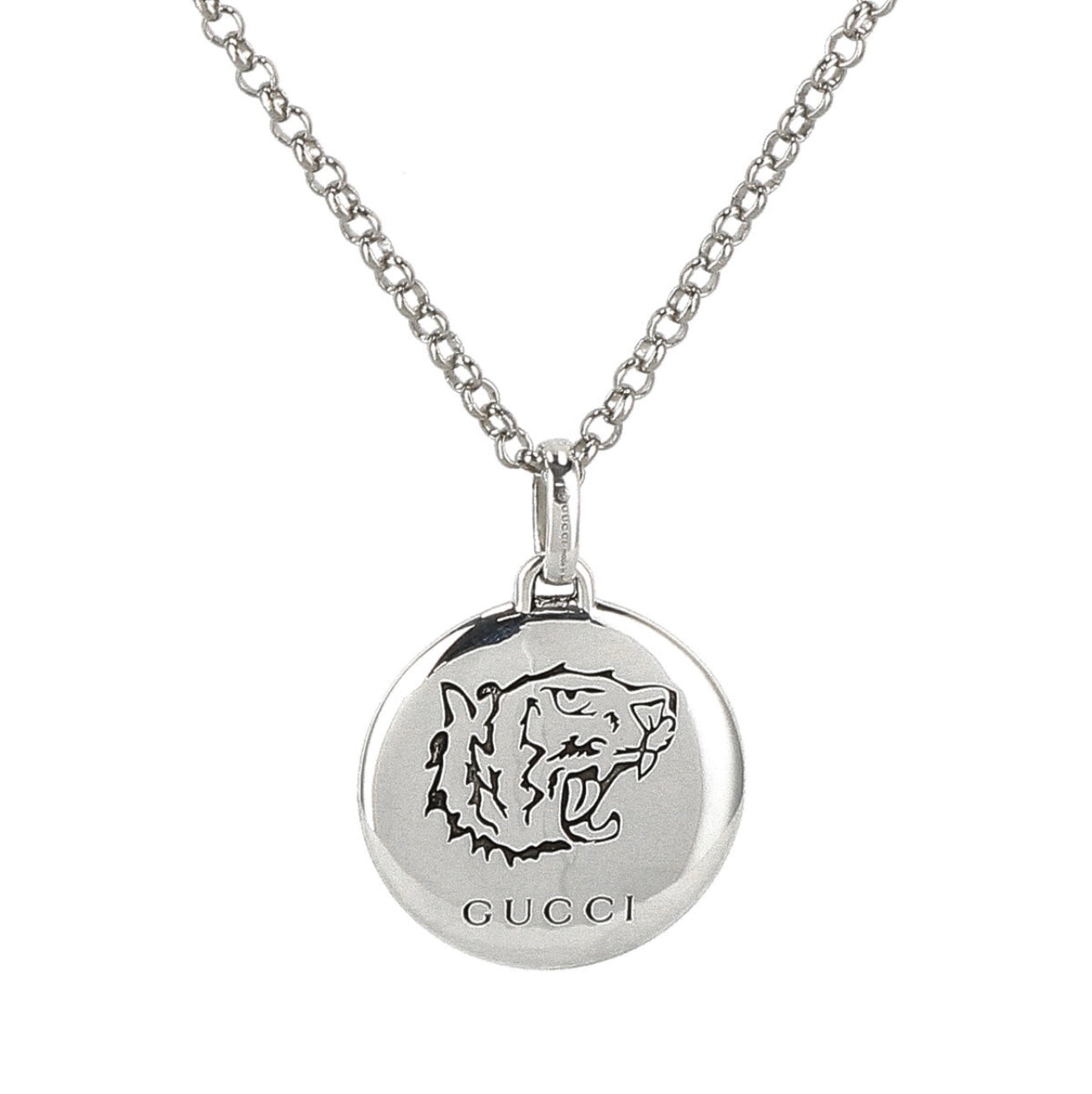 GUCCI Blind For Love 925 Sterling Silver Necklace