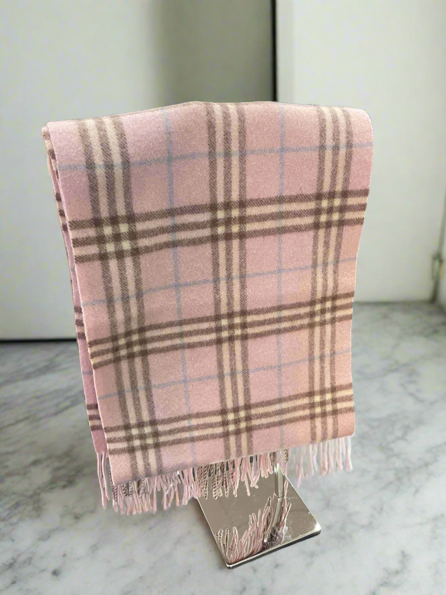 Burberry Pink Plaid Scarf