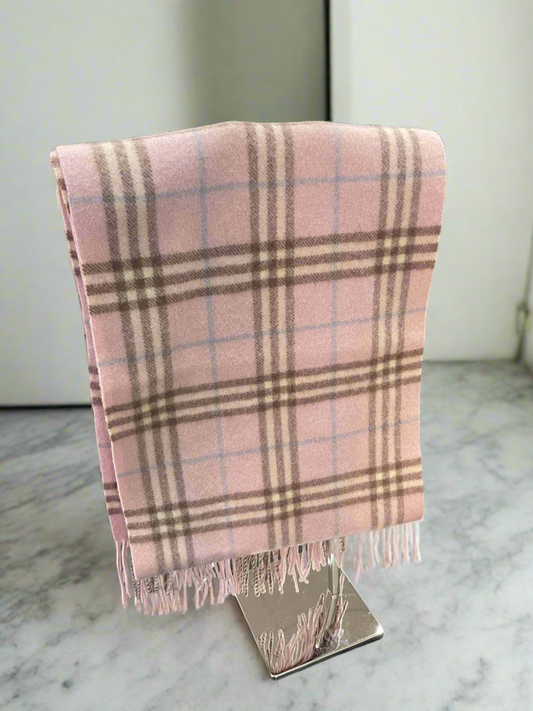 Burberry Pink Plaid Scarf