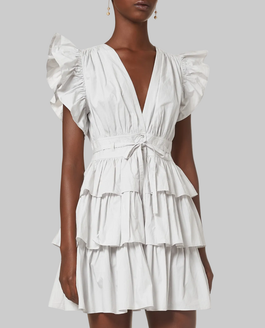 ULLA JOHNSON Ruffle Sena Mini dress - Size 12