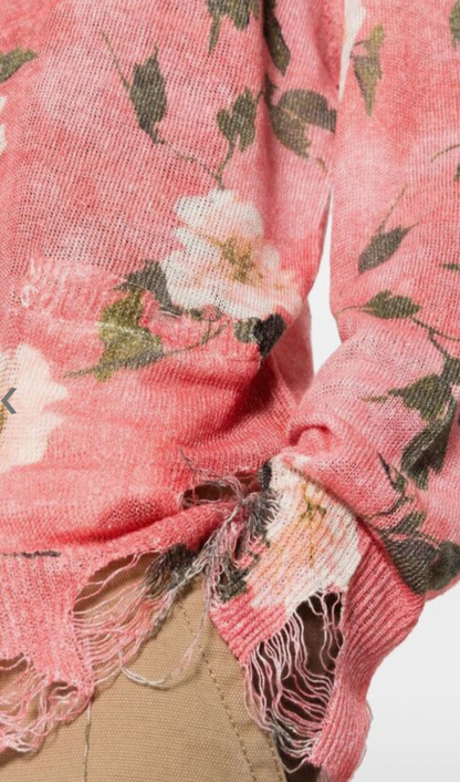R13 Linen Floral Cardigan - Size L
