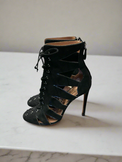 ALAIA Suede Lace Up Heels - Size 37.5