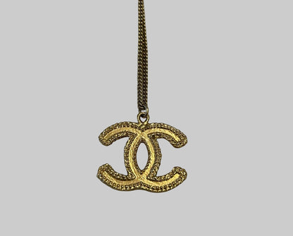 CHANEL 2014 CC Gold Plated Pendant Necklace