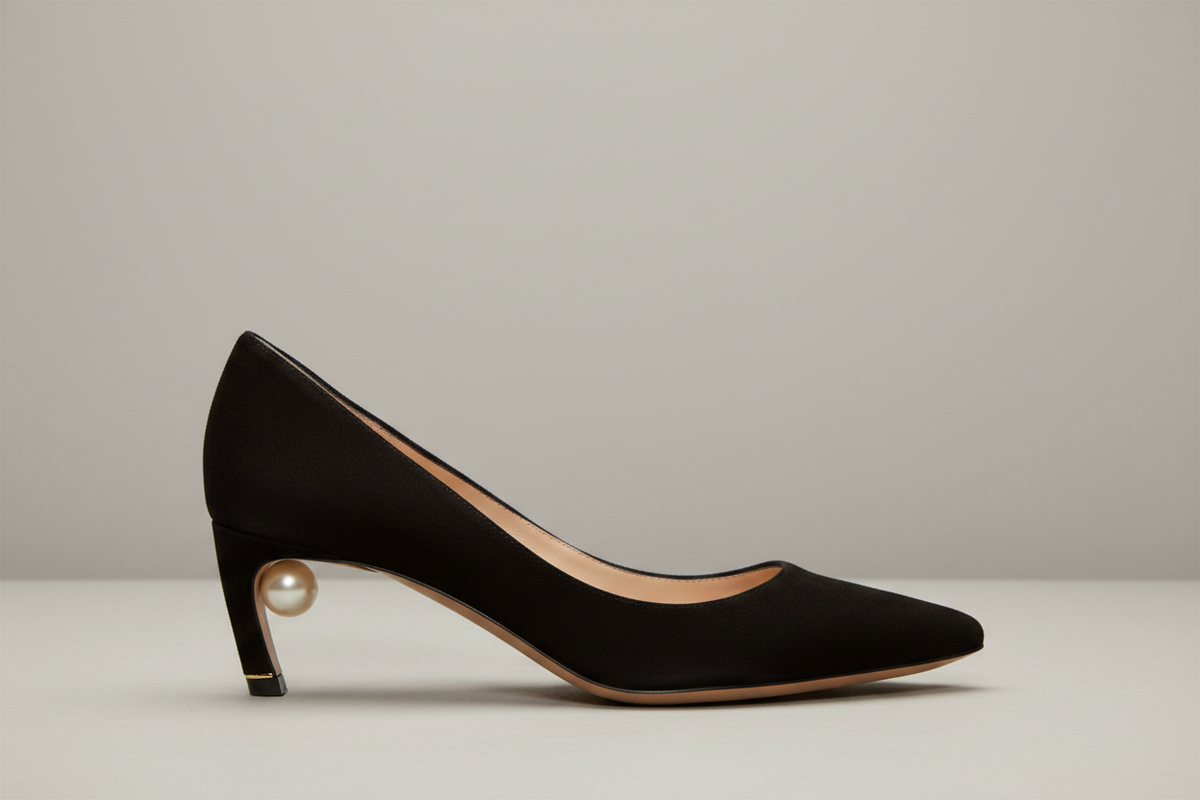 NICHOLA KIRKWOOD Faux Pearl Suede Pump - Size 41