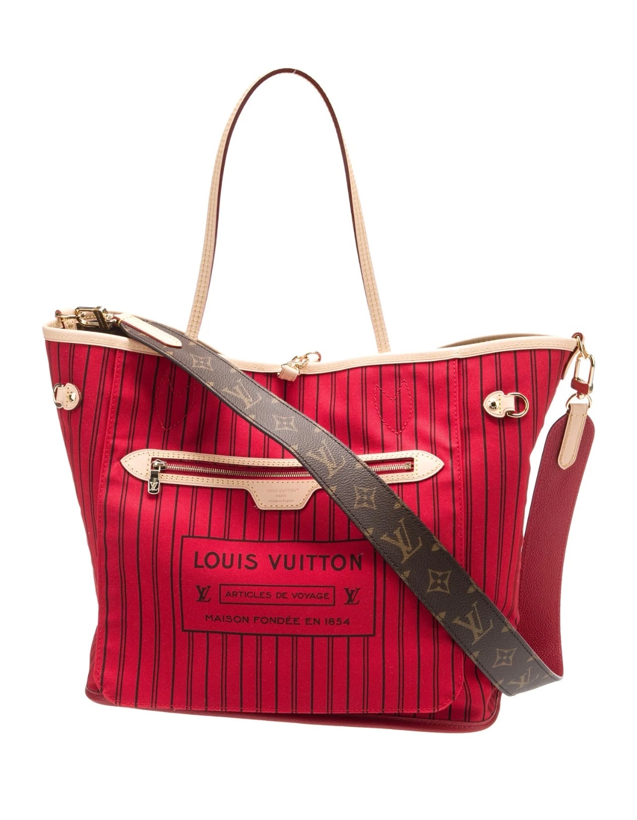 LOUIS VUITTON Neverfull MM Monogram Inside Out Stripe Tote