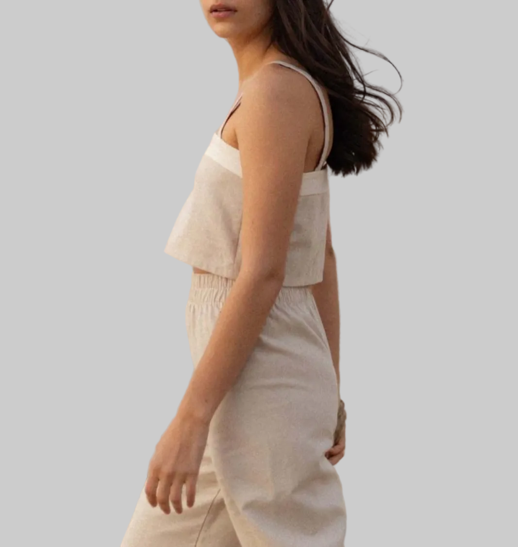 HARLY JAE Linen Crop Top - Size S