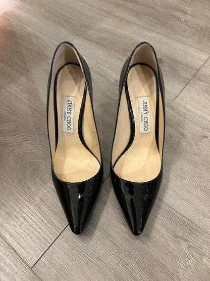 JIMMY CHOO Black Patent Pumps - Size 38
