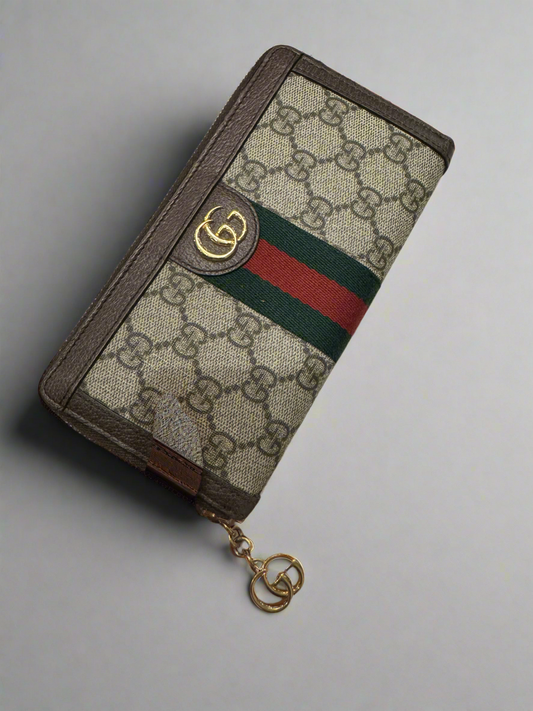 GG Supreme Ophidia Zip Around Wallet