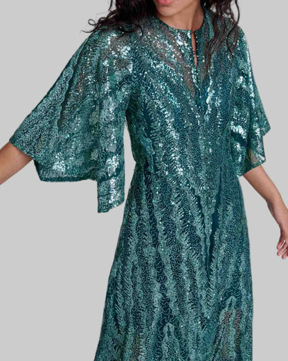 NEW*MAJE Rilousa Sequin Maxi Dress - Size 38
