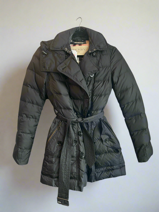 BURBERRY BRIT Black Quilted Jacket - Size 2