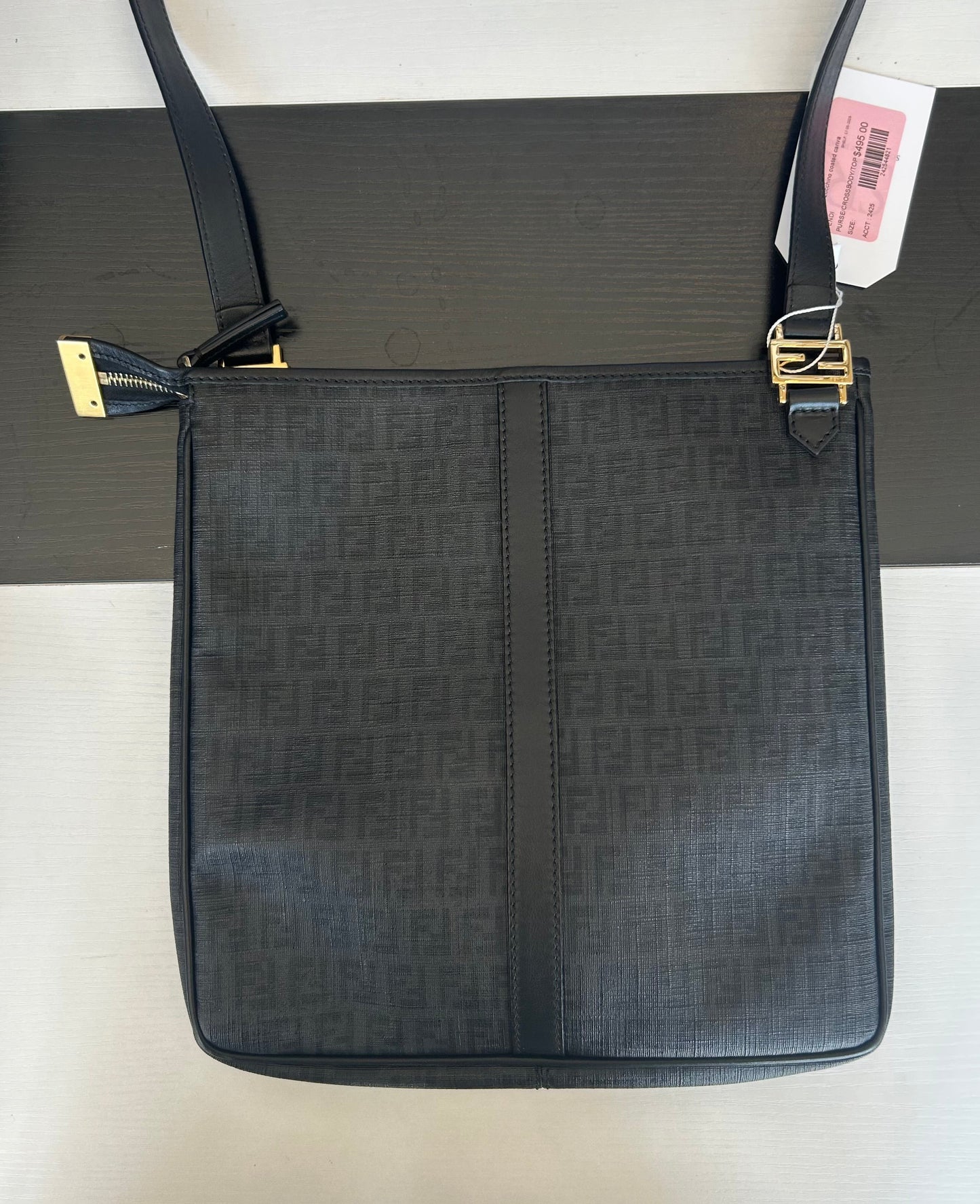 FENDI Monogram Zucchino Coated Canvas Crossbody Messenger