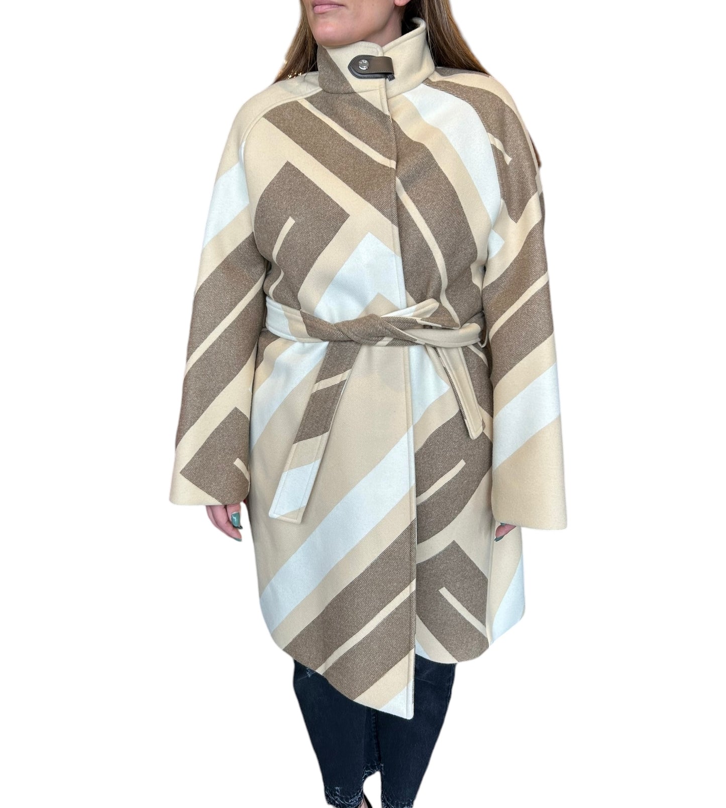 HERMÈS Mosaic Raglan Sleeve Coat - Size 42