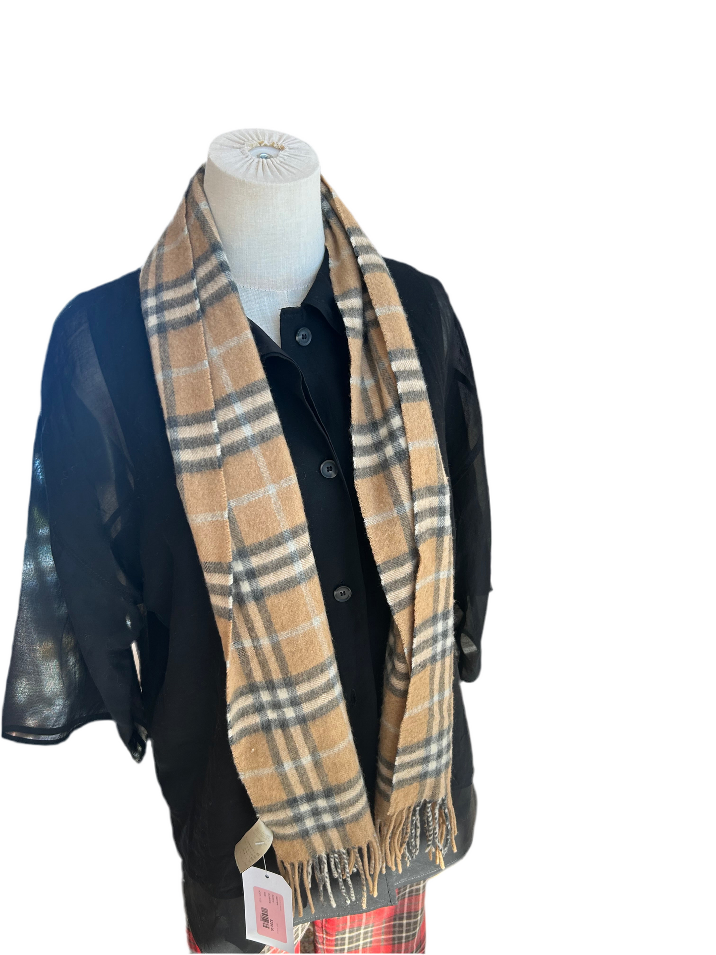 BURBERRY Plaid Cashmere Scarf