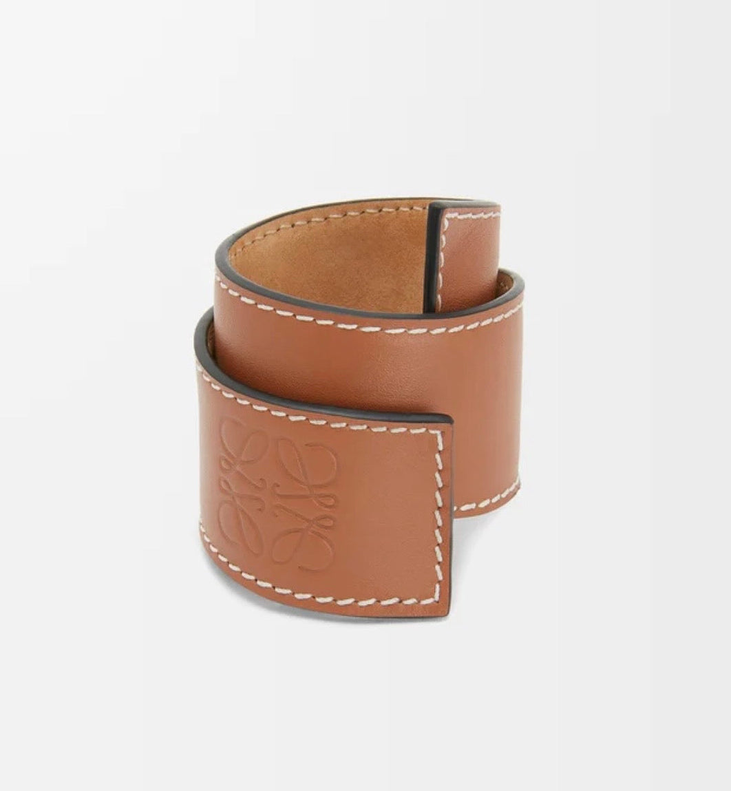 LOEWE Anagram Leather Slap Bracelet
