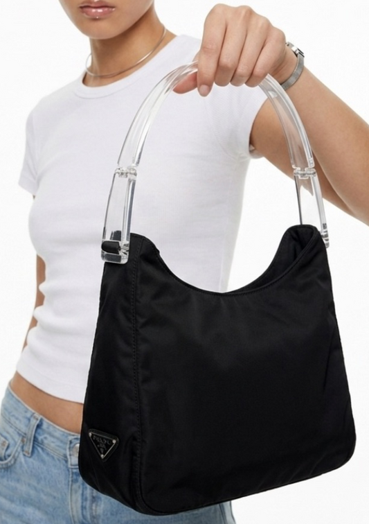 PRADA Nylon Tessuto Lucite Top Handle
