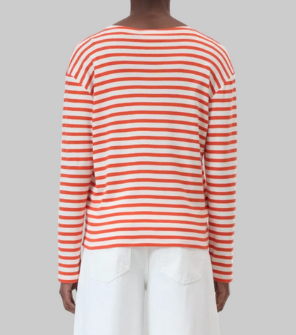 CLOSED Orange Stripe Longsleeve - Size M
