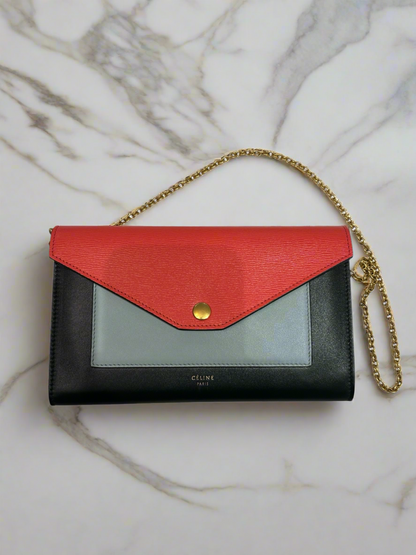 CÉLINE Colour Block Wallet On Chain