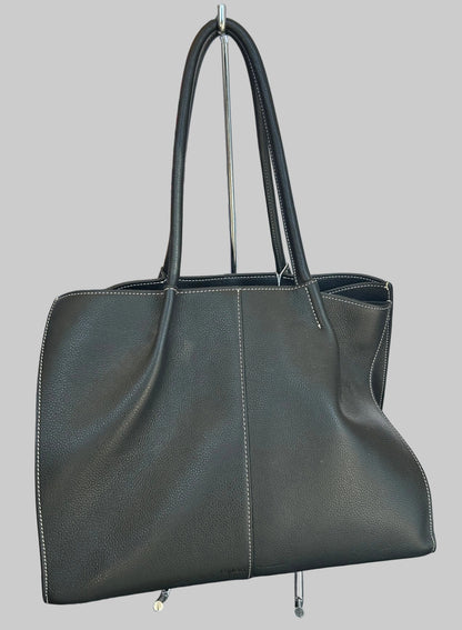RYLAN Black Leather Shoulder Bag