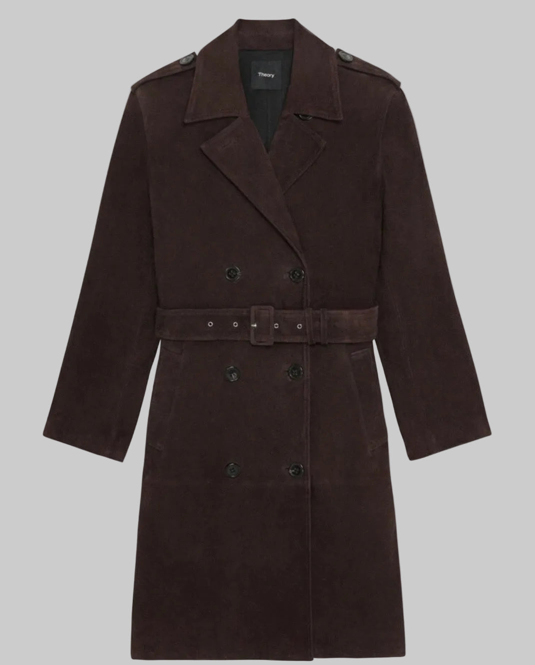 THEORY Suede Belted Trench - Size S