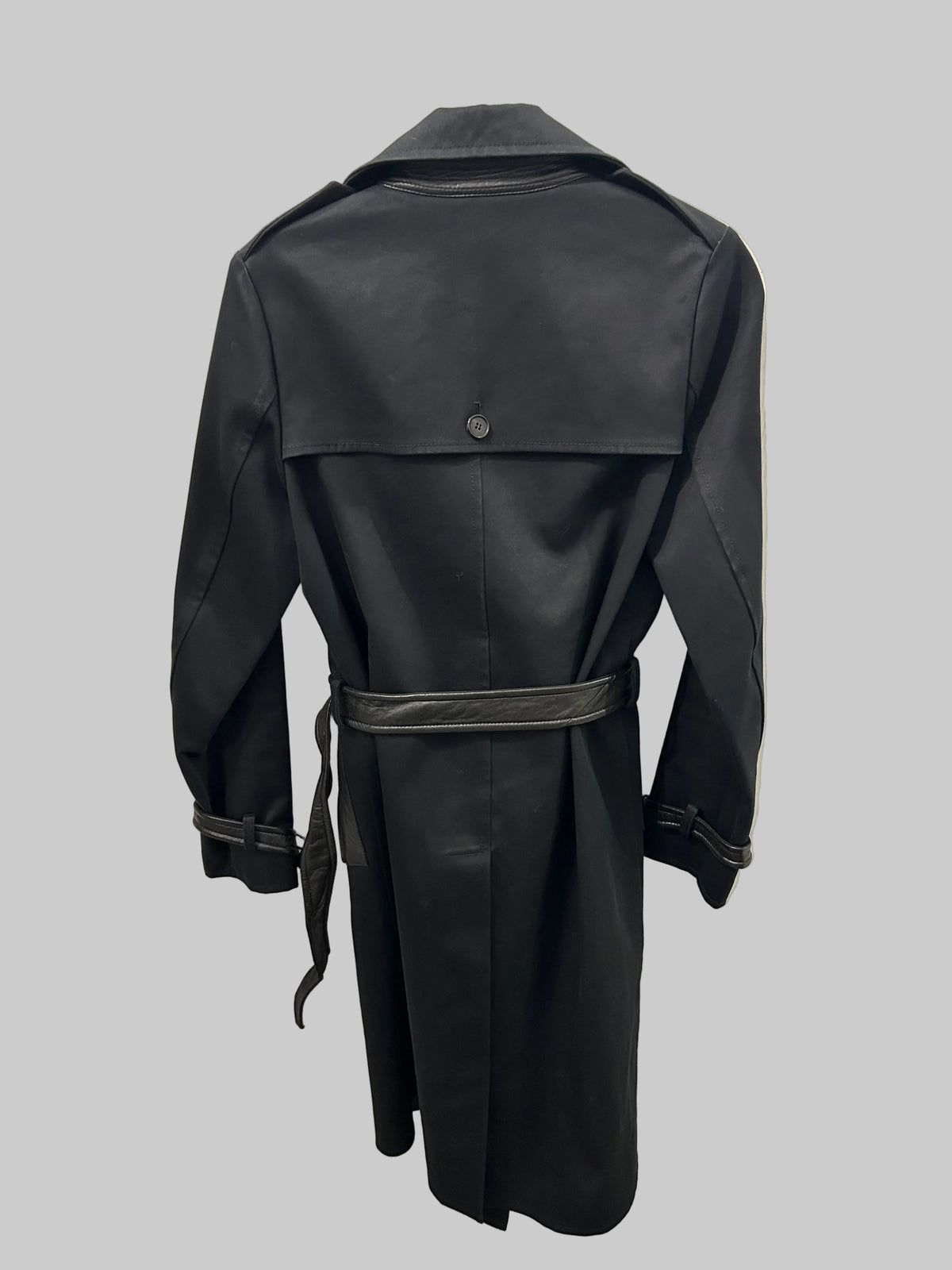 TOM FORD Black Leather Trim Trench - Size 36