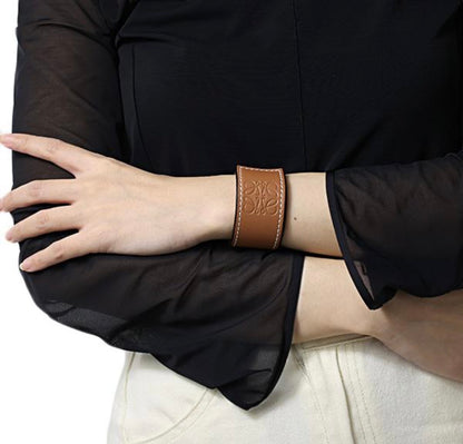 LOEWE Anagram Leather Slap Bracelet
