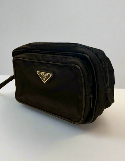 PRADA Nylon Leather Trim Belt Bag