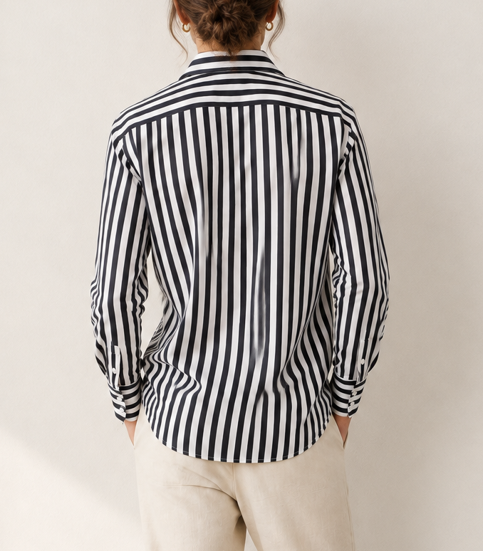 FRAME Striped Button Up Blouse - Size L