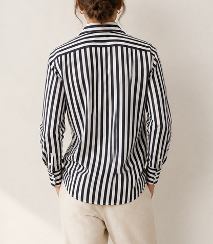 FRAME Striped Button Up Blouse - Size L