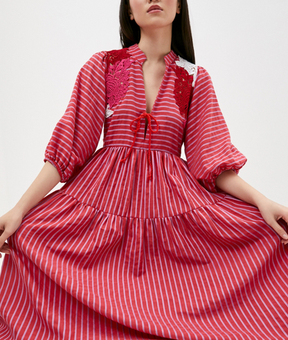 BEATRICE B Striped Midi Dress - Size s