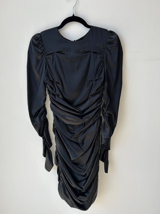 DOLCE & GABBANA Black Rouched Dress - Size 40