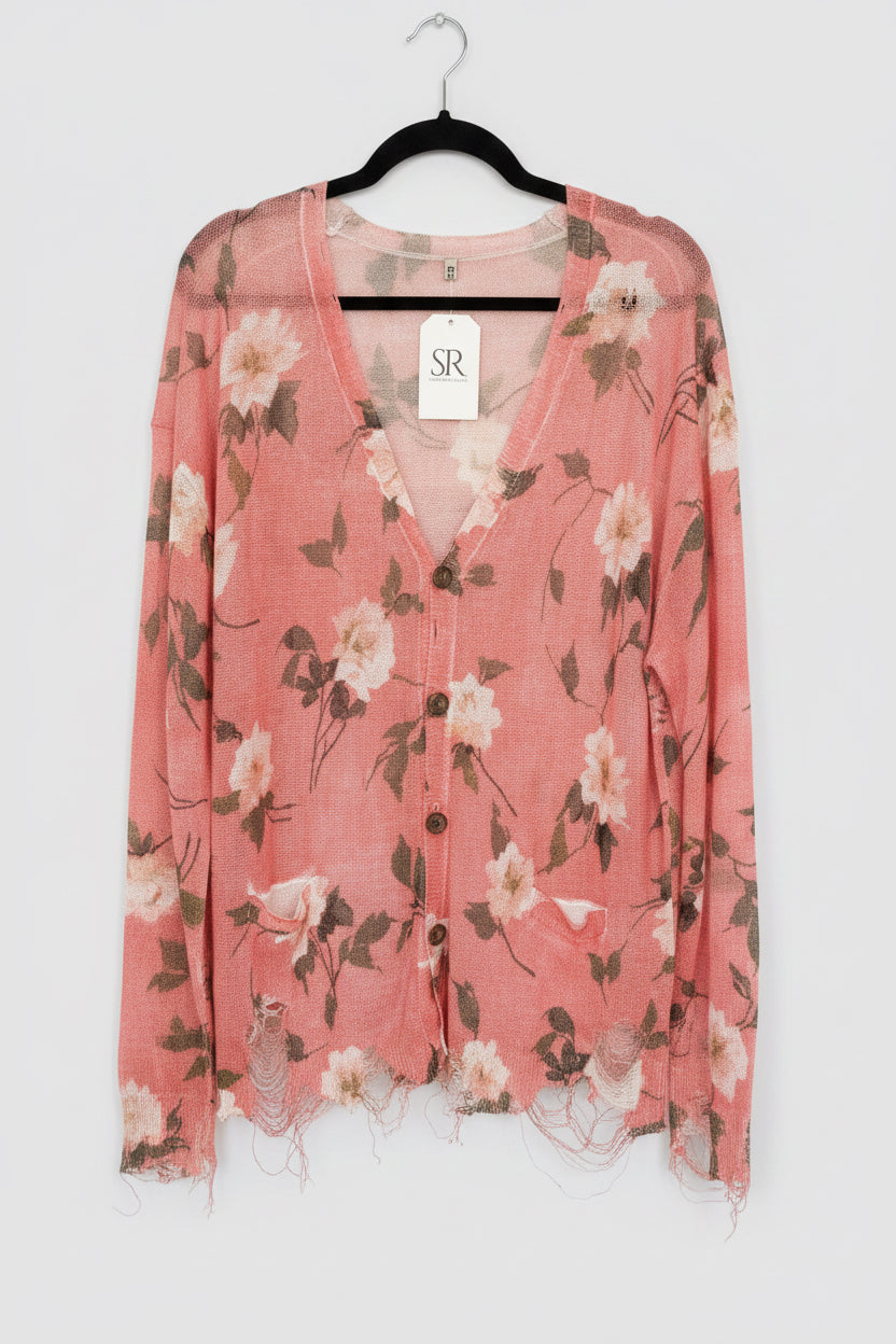 R13 Linen Floral Cardigan - Size L
