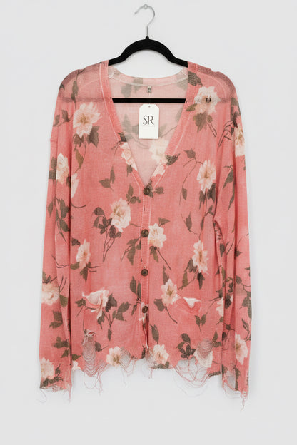 R13 Linen Floral Cardigan - Size L