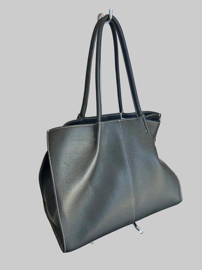 RYLAN Black Leather Shoulder Bag