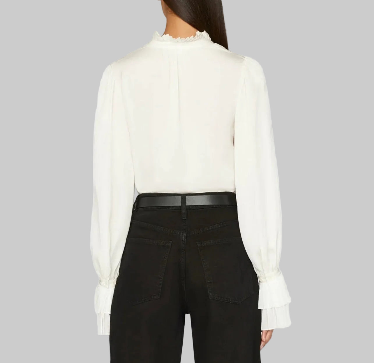 FRAME Cream Pleated Blouse - Size S