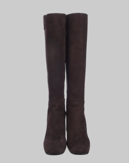 PRADA Brown Suede Boots - Size 39