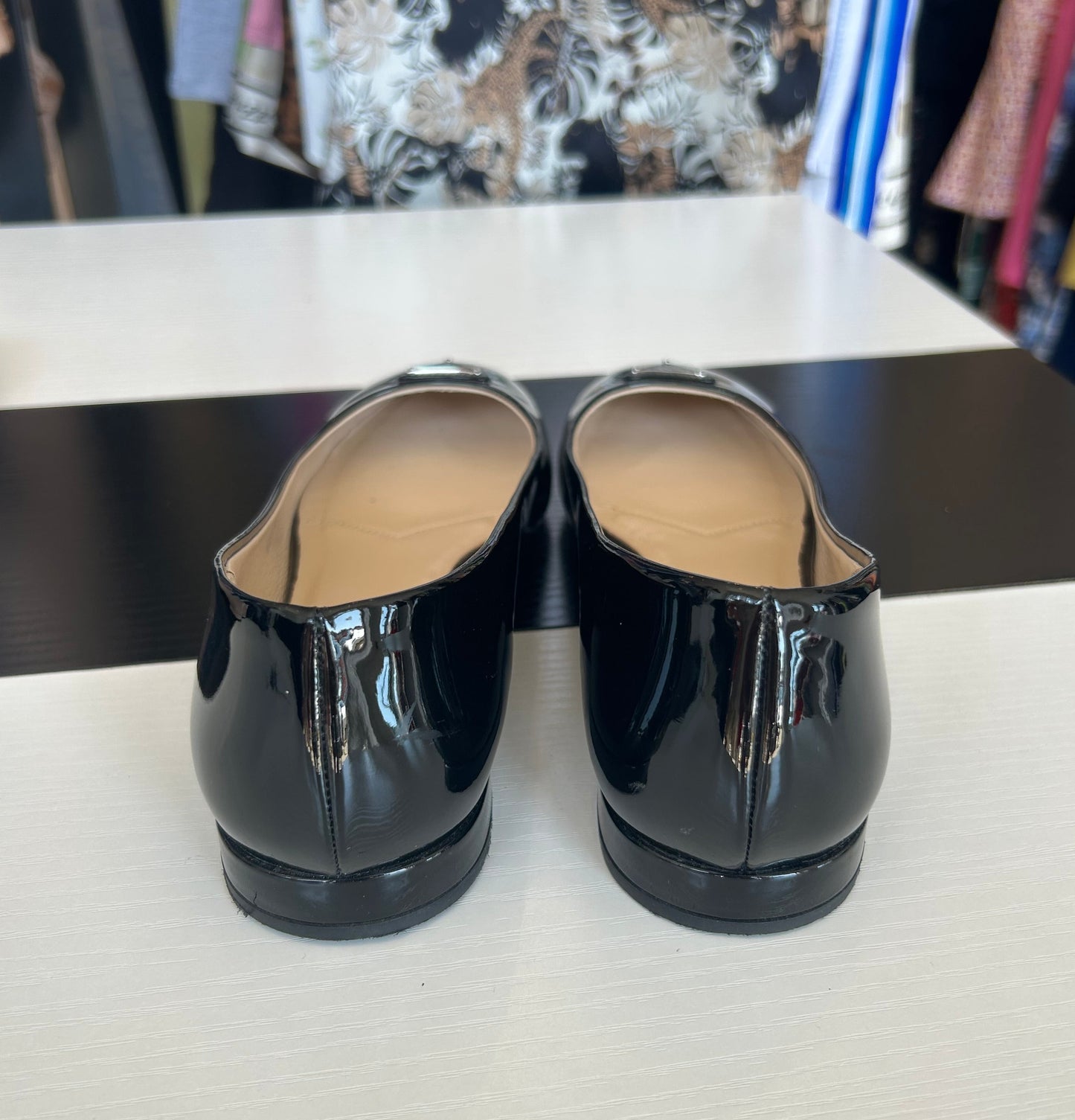 PRADA Black Patent Flats - Size 39