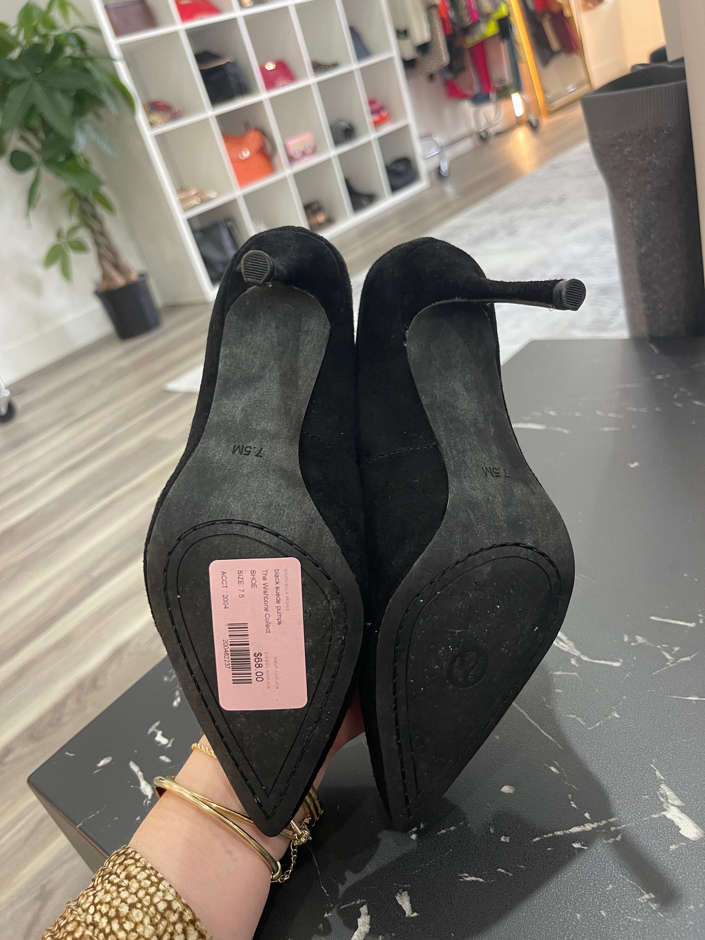 Wishbone Suede Heels - Size 7.5