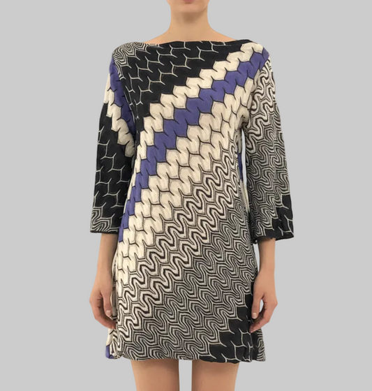 MISSONI Long Sleeve Patterned Dress - Size 40