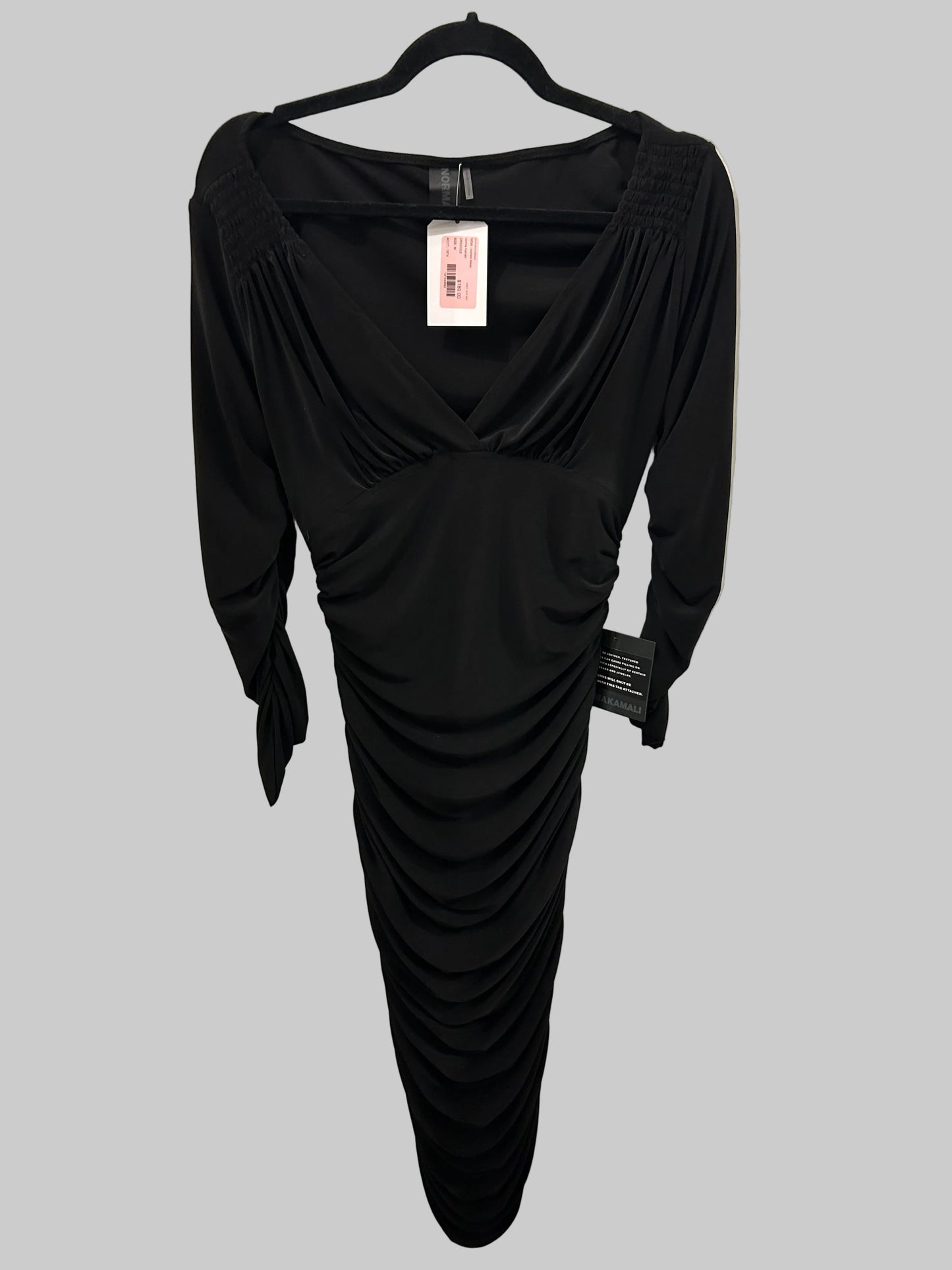 NEW* NORMA KAMALI Black Ruched Dress - Size M