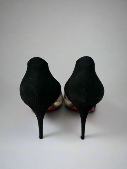 CHRISTIAN LOUBOUTIN Black Pigallelace Follies Pumps - Size 39.5