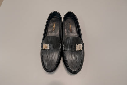LOUIS VUITTON Black Epi Leather Loafers - Size 37