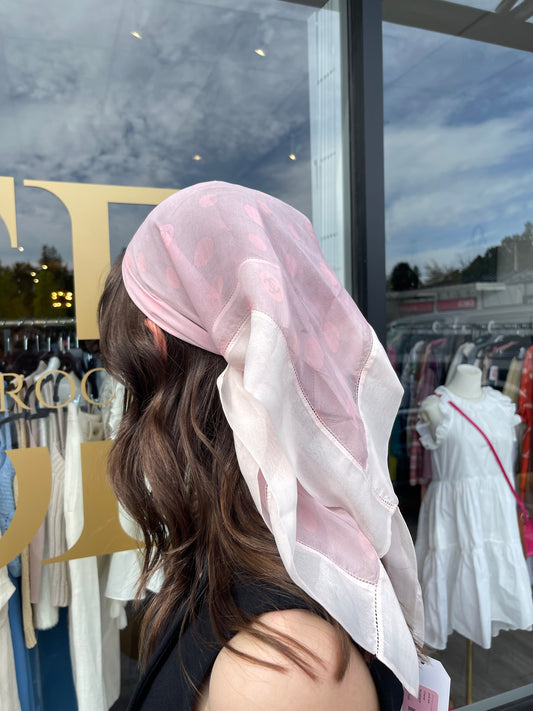 CHANEL Pink Silk Scarf