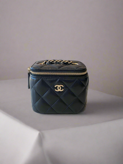 Chanel Black Lambskin Mini Vanity Case