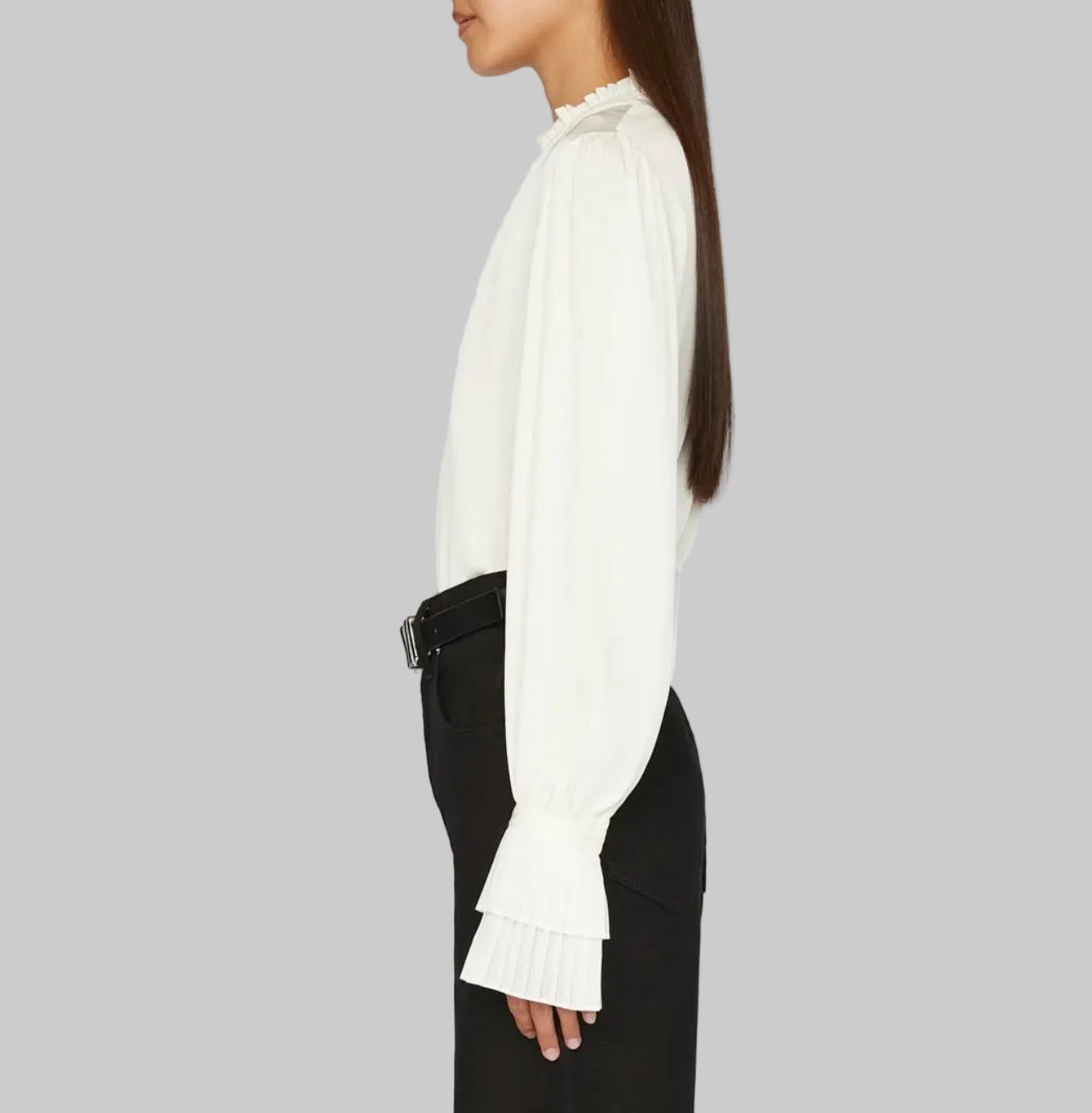 FRAME Cream Pleated Blouse - Size S