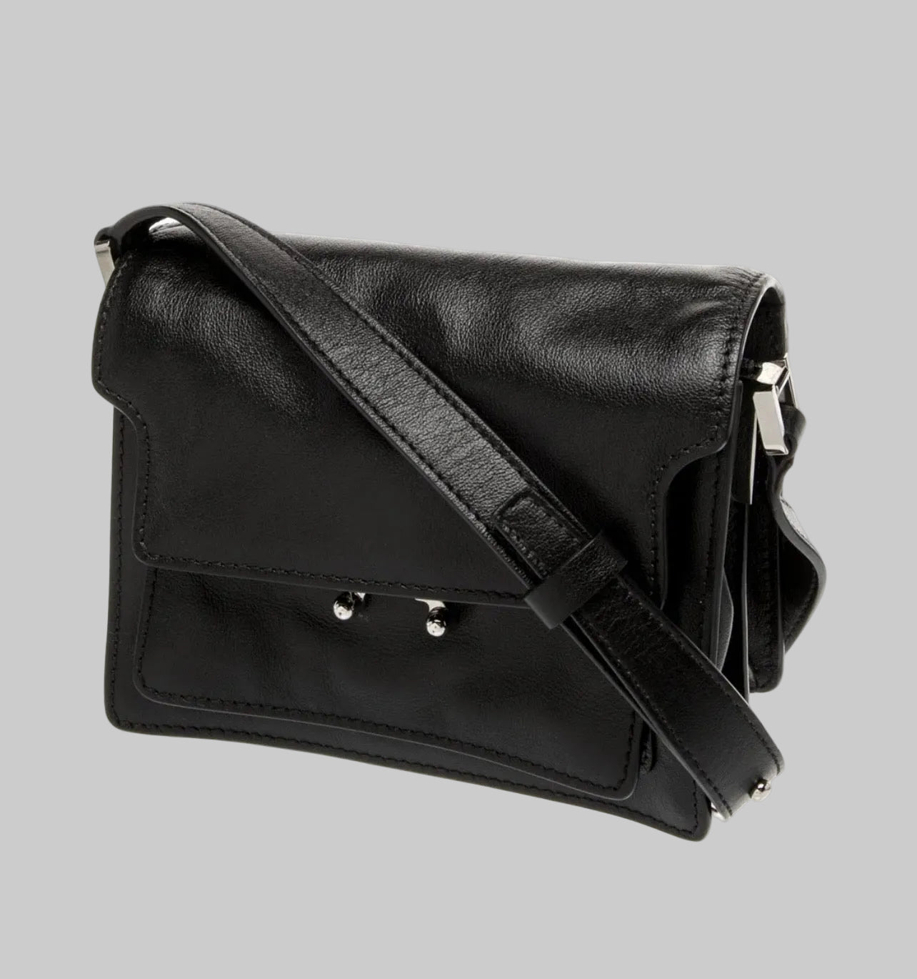 MARNI Black Trunk Leather Crossbody